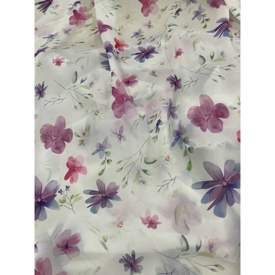 Vải voan tơ tằm hoa xiêu xinh lên đầm ,áo,maxi,....