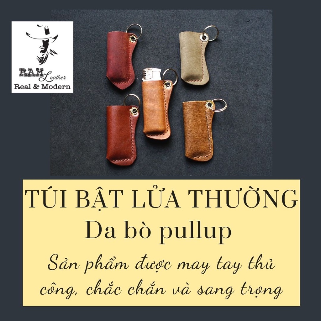 Túi Đựng Bật Lửa RAM Leather Da Bò Thật