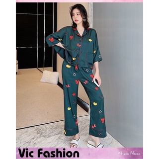 Vic - ❤bộ đồ ngủ nữ pijama❤freeship❤ thiết kế họa tiết - quần áo ngủ trẻ trung mã k9301