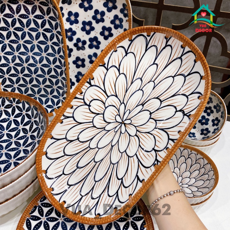 Bát Đĩa Decor  Chén Dĩa Dễ Thương  Đĩa Sứ Bát Tô Ăn Cơm Chén Sứ Đẹp MÂY NHẬT H1