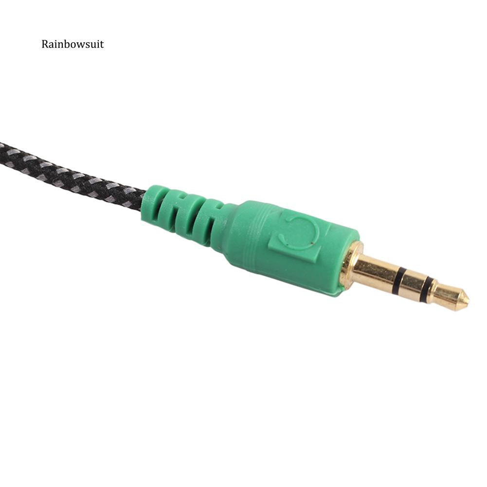 RB-3.5mm 2 Male Plug to 1 Female Jack Audio Mic Headset Splitter Adapter Cable