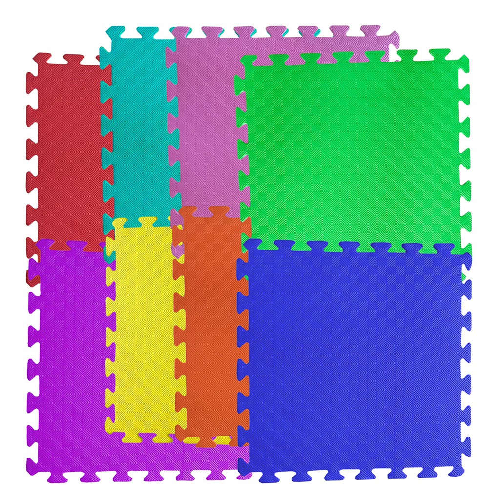 Bộ 8 Tấm Thảm Xốp Lót Sàn Cho Bé - 50x50x1cm - 8 Màu, 2m2 - EcoBaby
