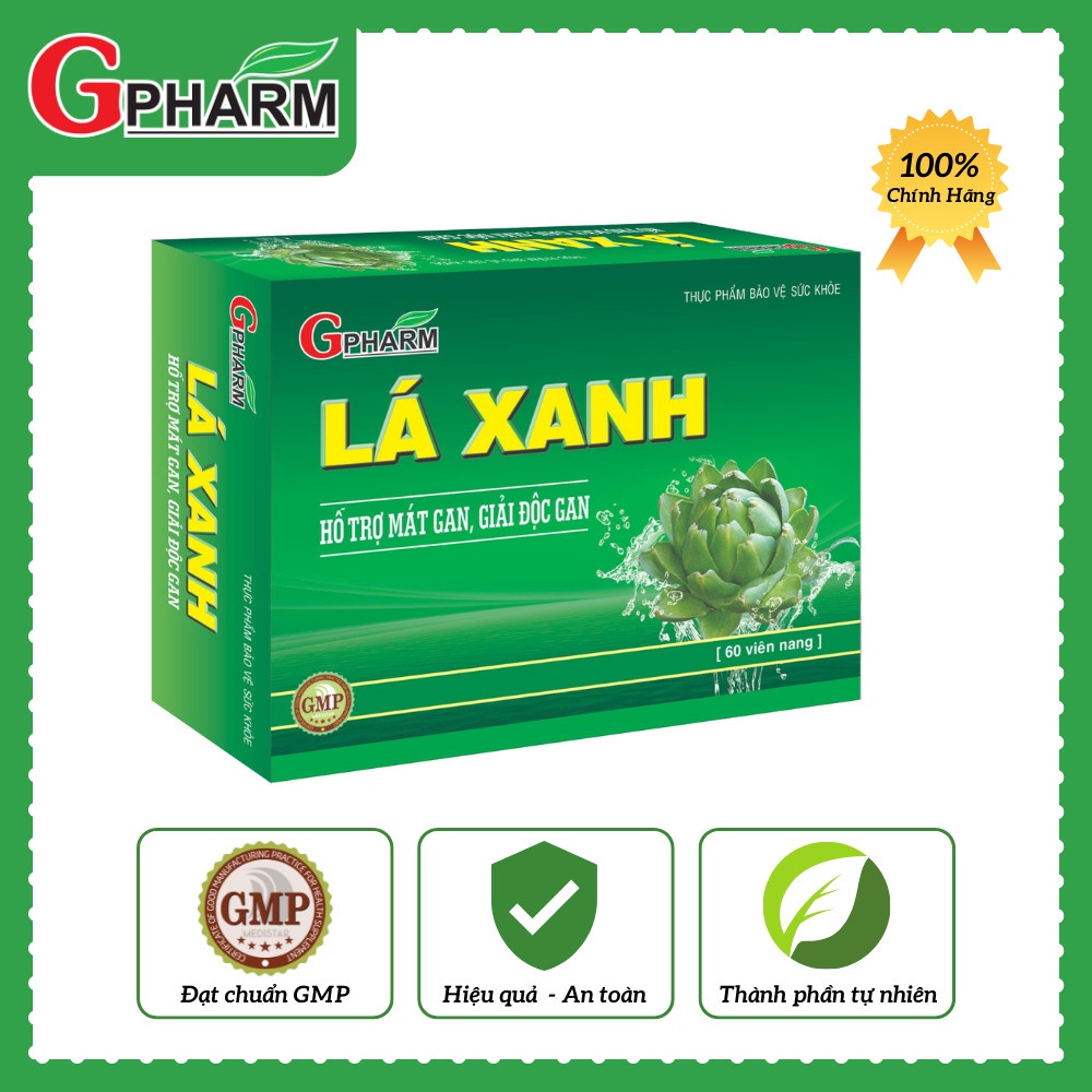 Viên uống LÁ XANH hỗ trợ thanh nhiệt, giải độc, mát gan (Hộp 60 viên)