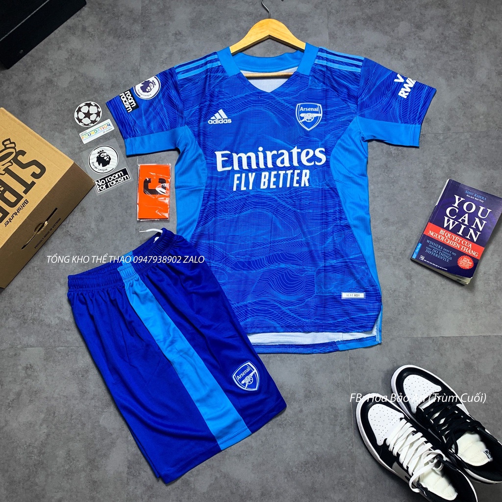 Set Bộ Quần Áo Bóng Đá CLB Arsenal 2023 Mẫu Sân Nhà Màu Đỏ Quần Xanh Than - Vải Gai Thái Chuẩn Áo Thi Đấu Quốc Tế 2023