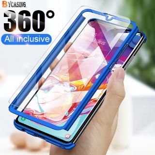 Ốp điện thoại PC cứng kèm kính cường lực bảo vệ toàn diện 360 cho Samsung Galaxy A10S A20S A30S A40S A50S