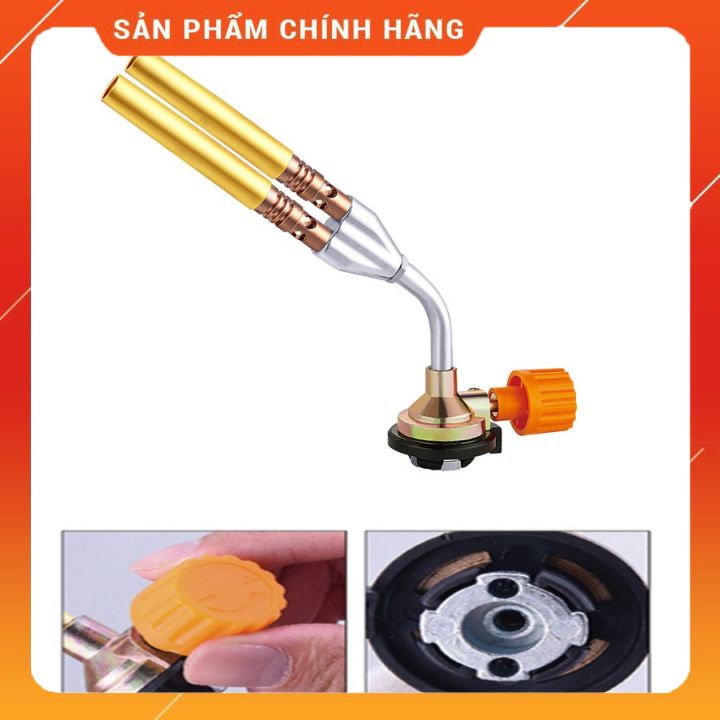 Khò Gas 2 Nòng Khò Công Nghiệp 2 Đầu Hàn Ống Đồng Bếp Nướng Than Hoa