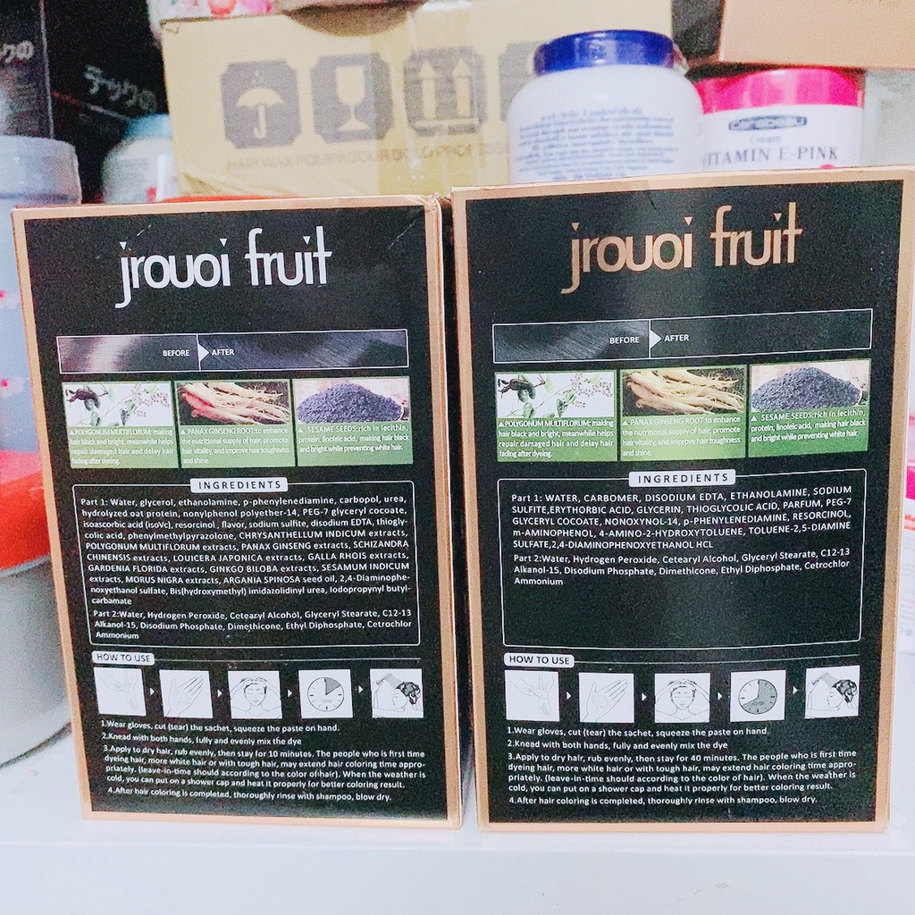 COMBO DẦU GỘI  ĐEN +NÂU JROUOI  FRUIT (dạng túi)