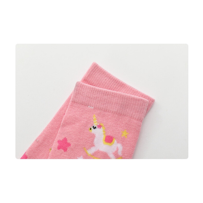 Vớ Cotton Họa Tiết Sọc Hoạt Hình Cho Bé Gái