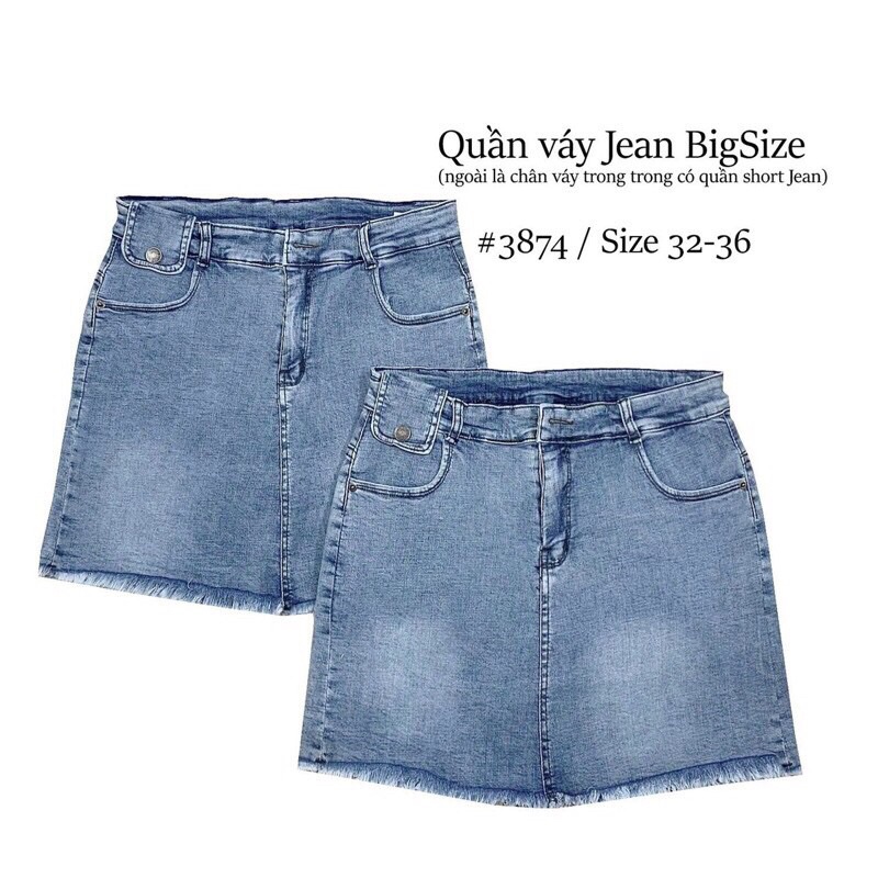 Váy quần jean giãn tốt bigsize 32-36