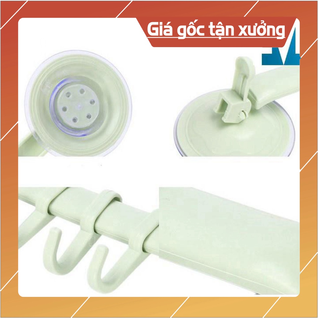 Big sale Thanh ngang 6 móc hút chân không treo đồ nhà tắm nhà bếp Dumbo Store