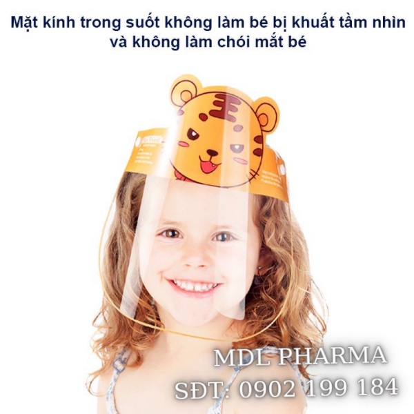 Kính chống giọt bắn trẻ em / Kính Face shield cho bé / Màn chắn giọt bắn cho bé, hình ảnh đáng yêu