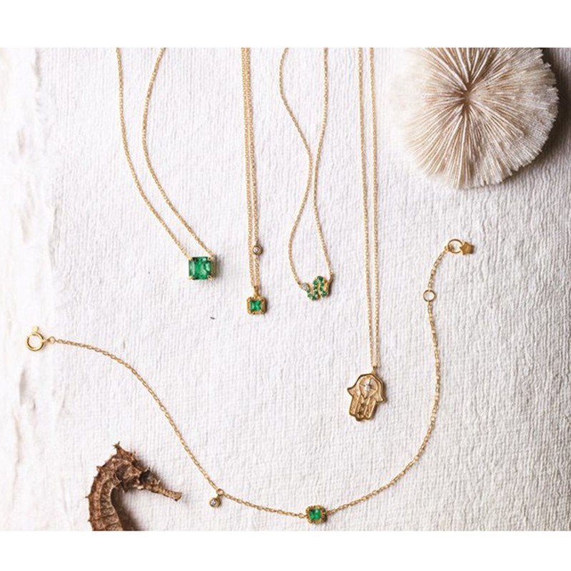 Dây chuyền đá emerald tinh tế