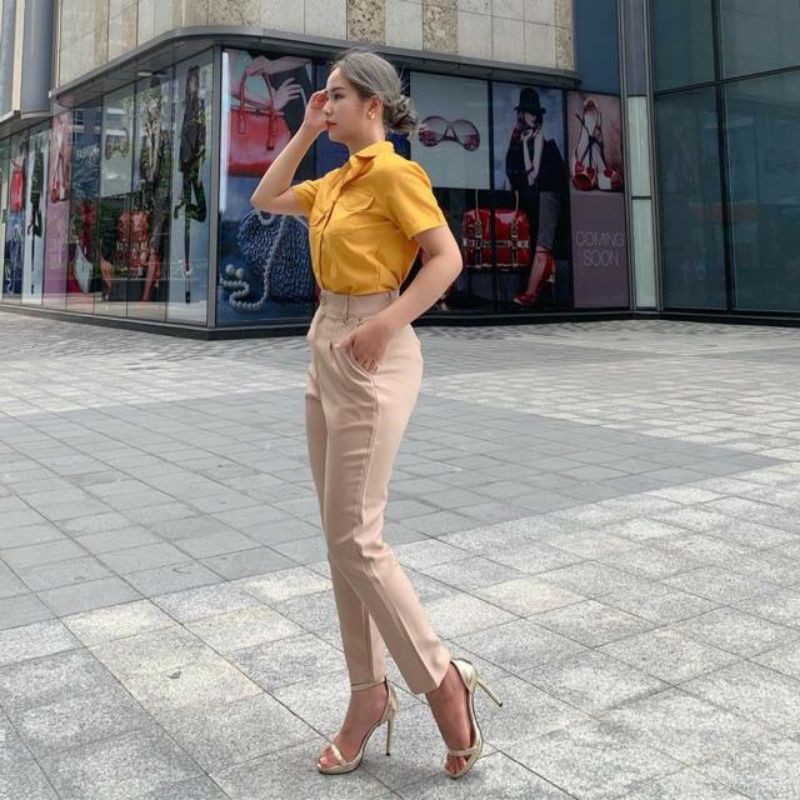 [Hot] Quần Tây Công Sở màu Kem ( mẫu thật shop chụp) | BigBuy360 - bigbuy360.vn