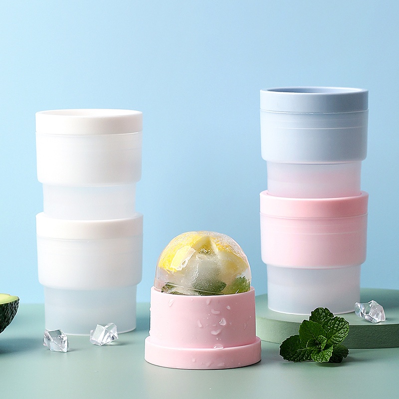 Khuôn Làm Nước Đá Hình Tròn Cỡ Lớn 6CM Có Thể Xếp Chồng Nhanh Tiện Dụng Cho Mùa Hè