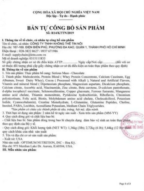 Sữa Tăng Cân 1kg Serious Mass Gainer | BigBuy360 - bigbuy360.vn