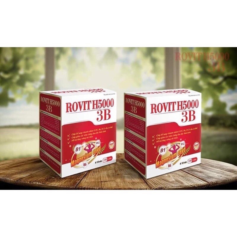 Rovit h5000 3b hộp 100 viên - bổ sung vitamin nhóm b,mg,giảm triệu chứng đau dây thần kinh ngoại biên