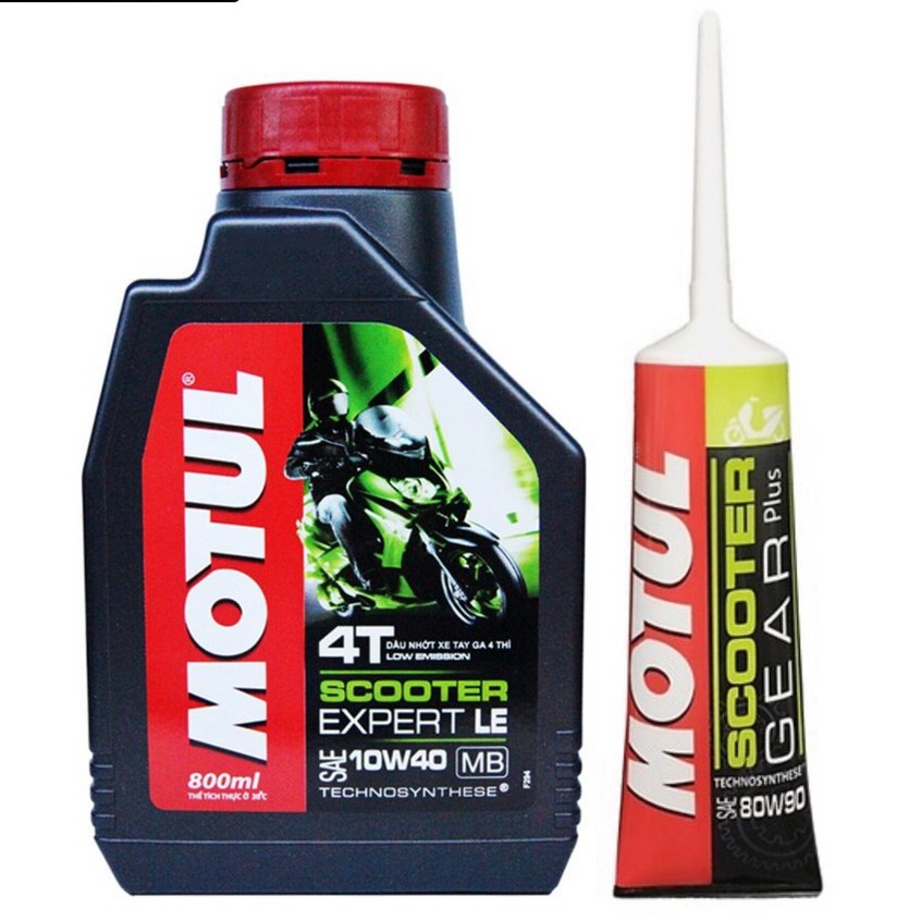 ComBo nhớt xe tay ga Motul Expert LE 800ml và hộp số Motul 120ml