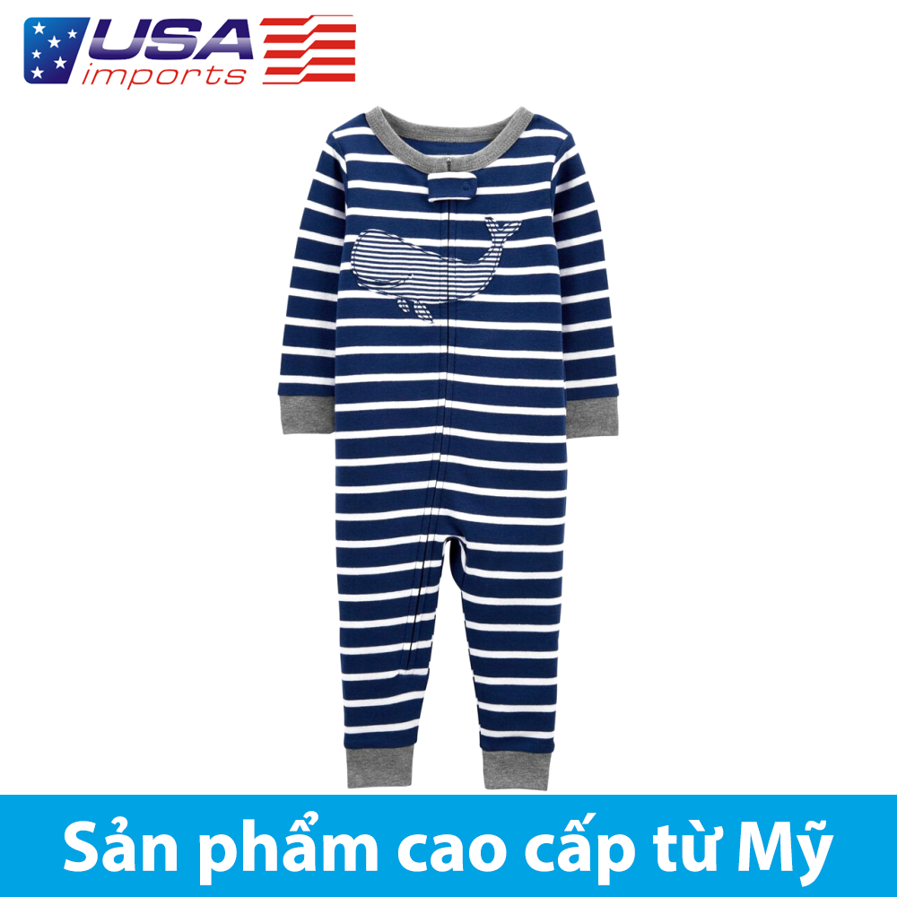 Đồ dài, đồ ngủ cotton phôm ôm không chân cá voi thêu Car-tờ Auth Từ Mỹ (1L597810)