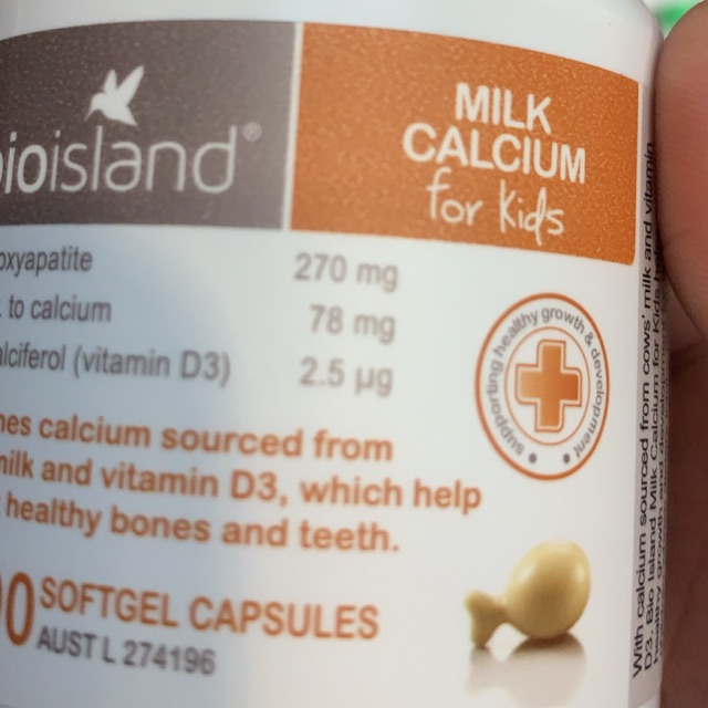 Sữa Canxi Milk Calcium Bio Island Úc dành cho trẻ từ 7 tháng tuổi