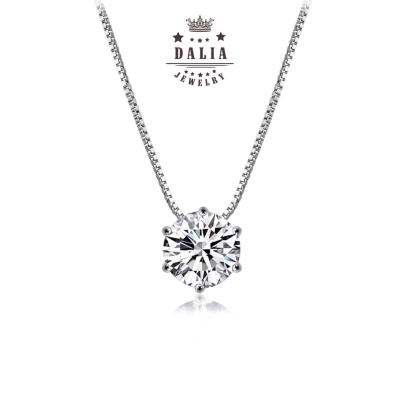 Dây chuyền bạc ý nữ DaLiA Jewelry hình đá lục lăng