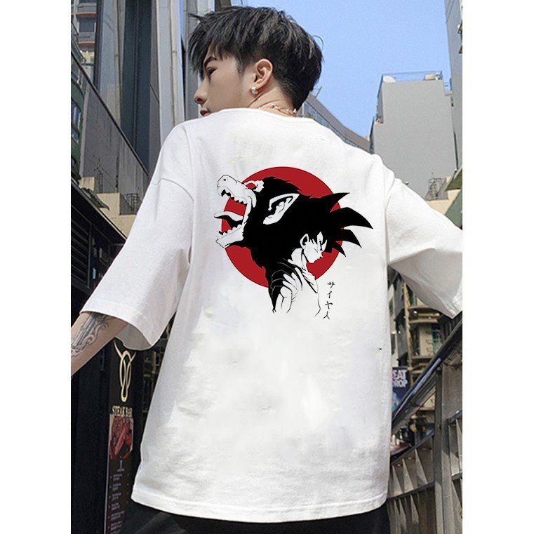 Áo thun unisex form rộng Goku phong cách  Nhật Bản vải dày mịn 2020T2411