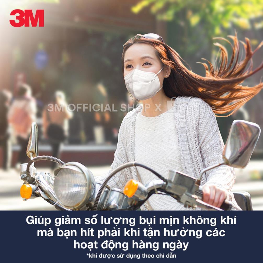 Khẩu Trang 3M 9013 đạt chuẩn KF94, Ngăn ngừa bụi mịn PM2.5 Trắng - Đen Combo 10 Cái