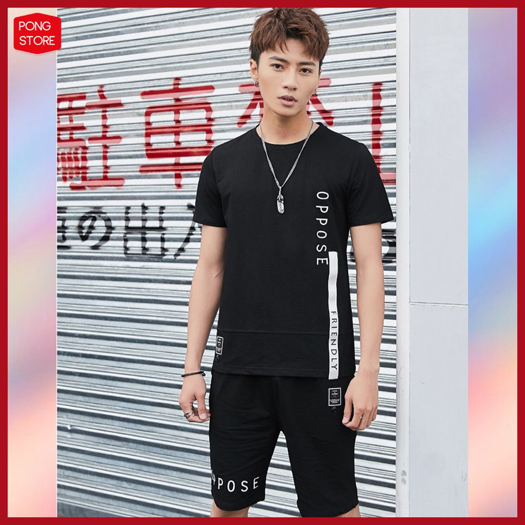 Đồ Bộ Thể Thao Nam Đẹp  FREESHIP  Đồ Bộ Thể Thao Nam Mặc Nhà In Chữ OPPOSE Chất Thun Mè Co Giãn Cao Cấp Giá SỐC