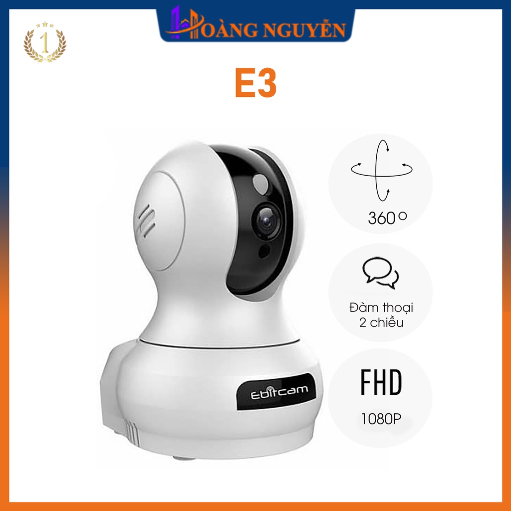 
                        Camera Wifi Ebitcam E3 Full HD 1080P 2MP - Phát Hiện Chuyển Động, Đàm Thoại 2 Chiều, Xoay 360 độ
                    