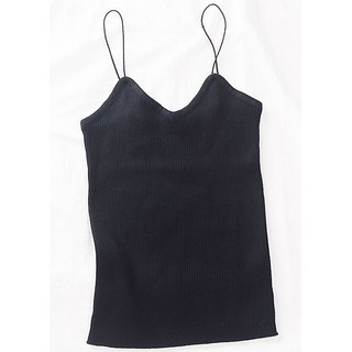 Áo 2 Dây Cotton Dáng Dài - Đen