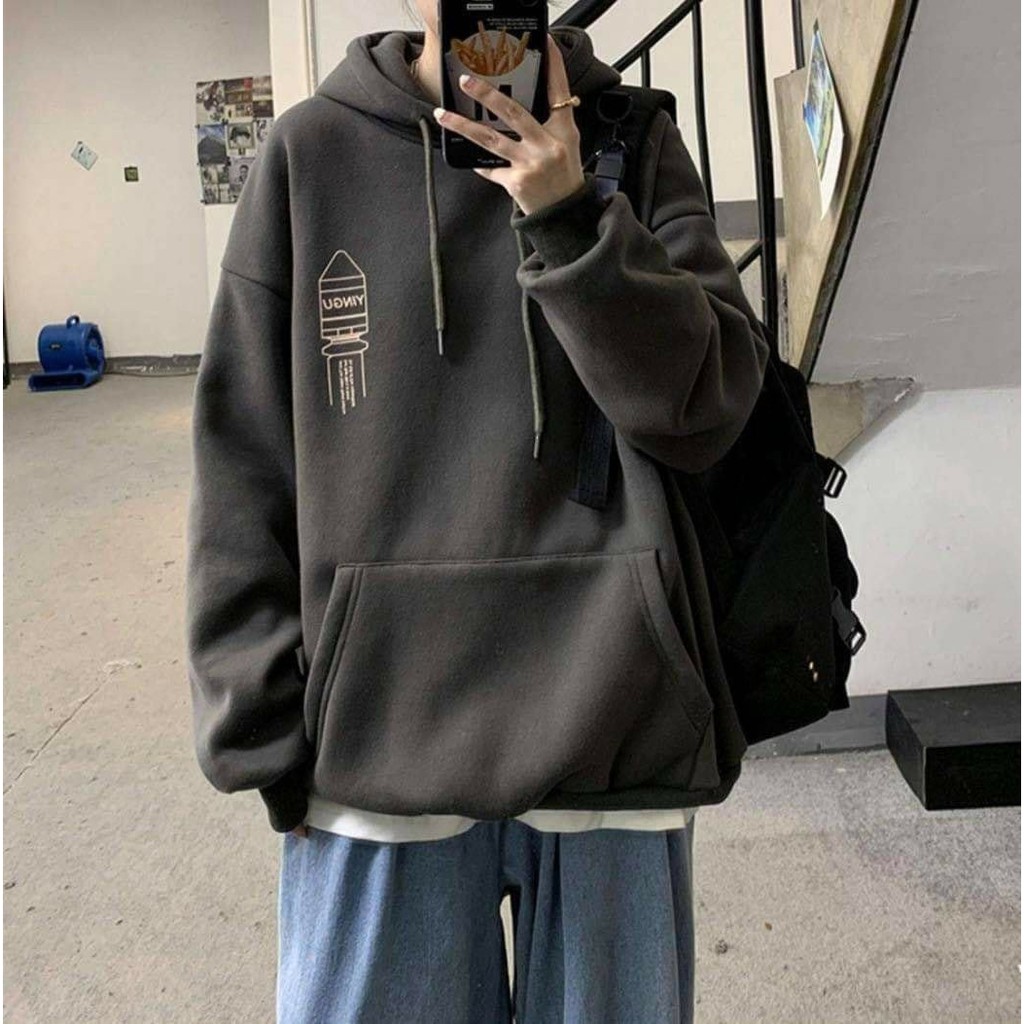 Áo Hoodie Nỉ Bông Space Rocket Chui Đầu Unisex Thu Đông | BigBuy360 - bigbuy360.vn