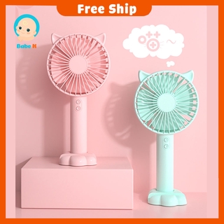 Quạt cầm tay mini hot trend 2021 ⚡️BẢO HÀNH⚡️ Quạt tích điện có thể sử dụng đến 5 tiếng có kệ để điện thoại