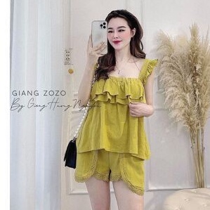 đồ bộ nữ dễ thương 2 dây bèo tầng hàng đẹp nhiều màu