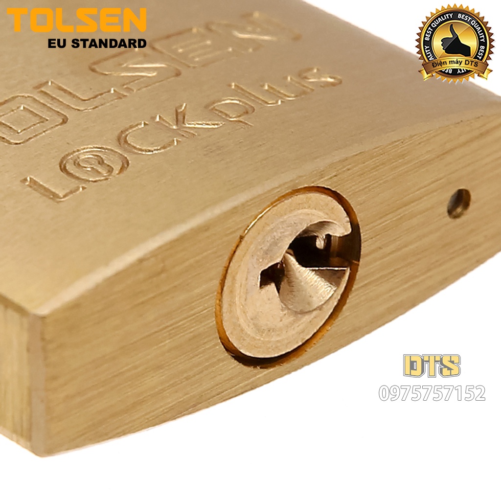 Ổ khoá treo đồng bấm công nghiệp size 40mm TOLSEN, khoá bấm khoá vali siêu cứng chống cắt - Tiêu chuẩn xuất khẩu châu Âu