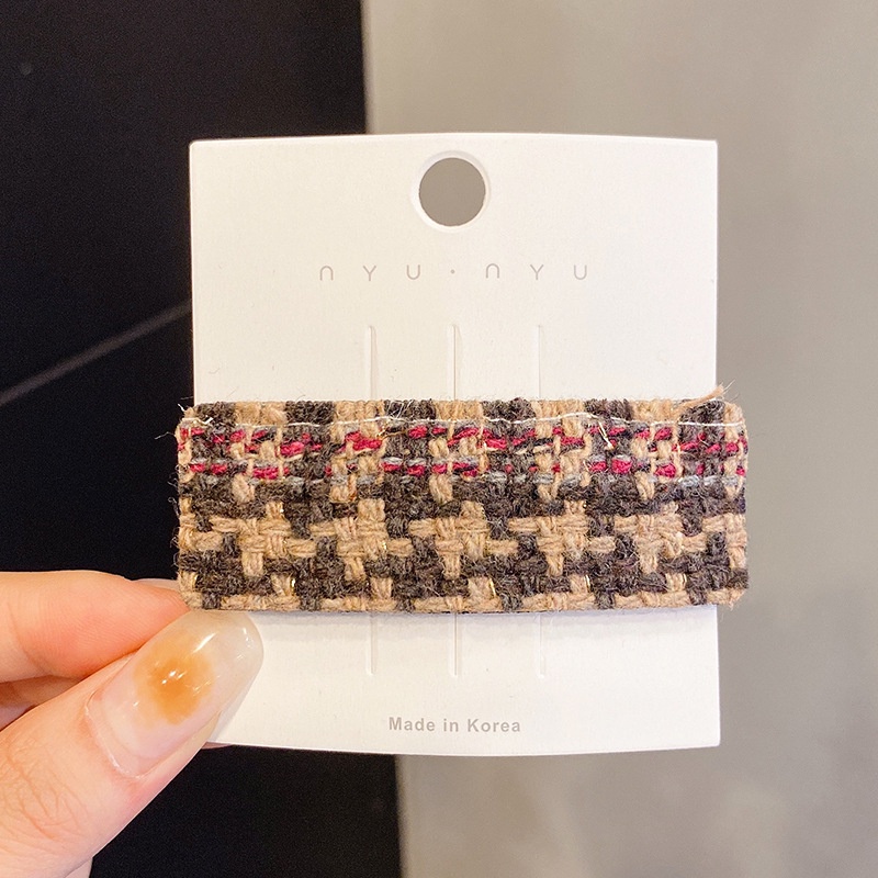 Kẹp Tóc Họa Tiết Houndstooth Thời Trang Hàn Quốc Cho Nữ