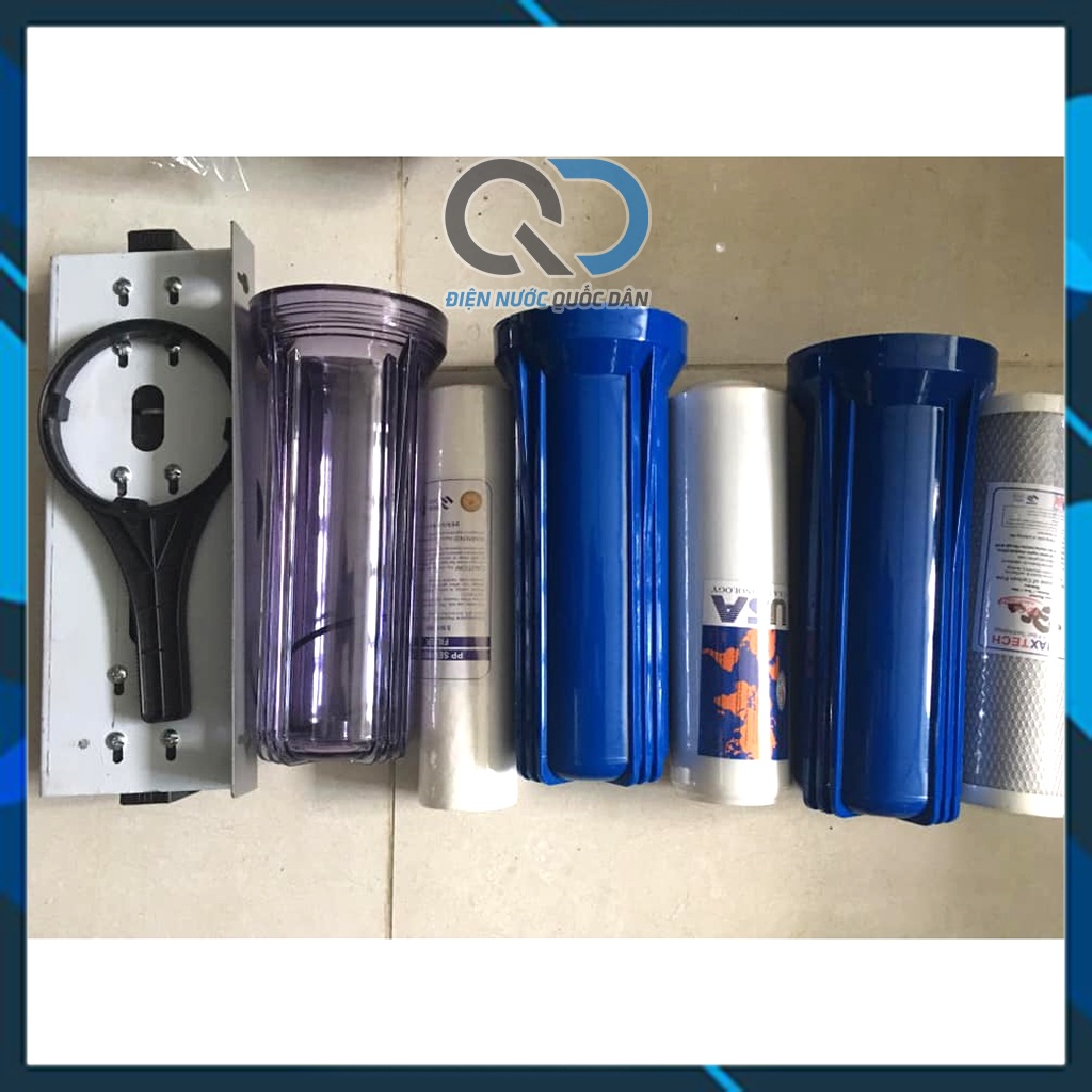 Bộ lọc nước sinh hoạt 3 cấp lọc 10 inch - dễ lắp đặt an toàn tiết kiệm