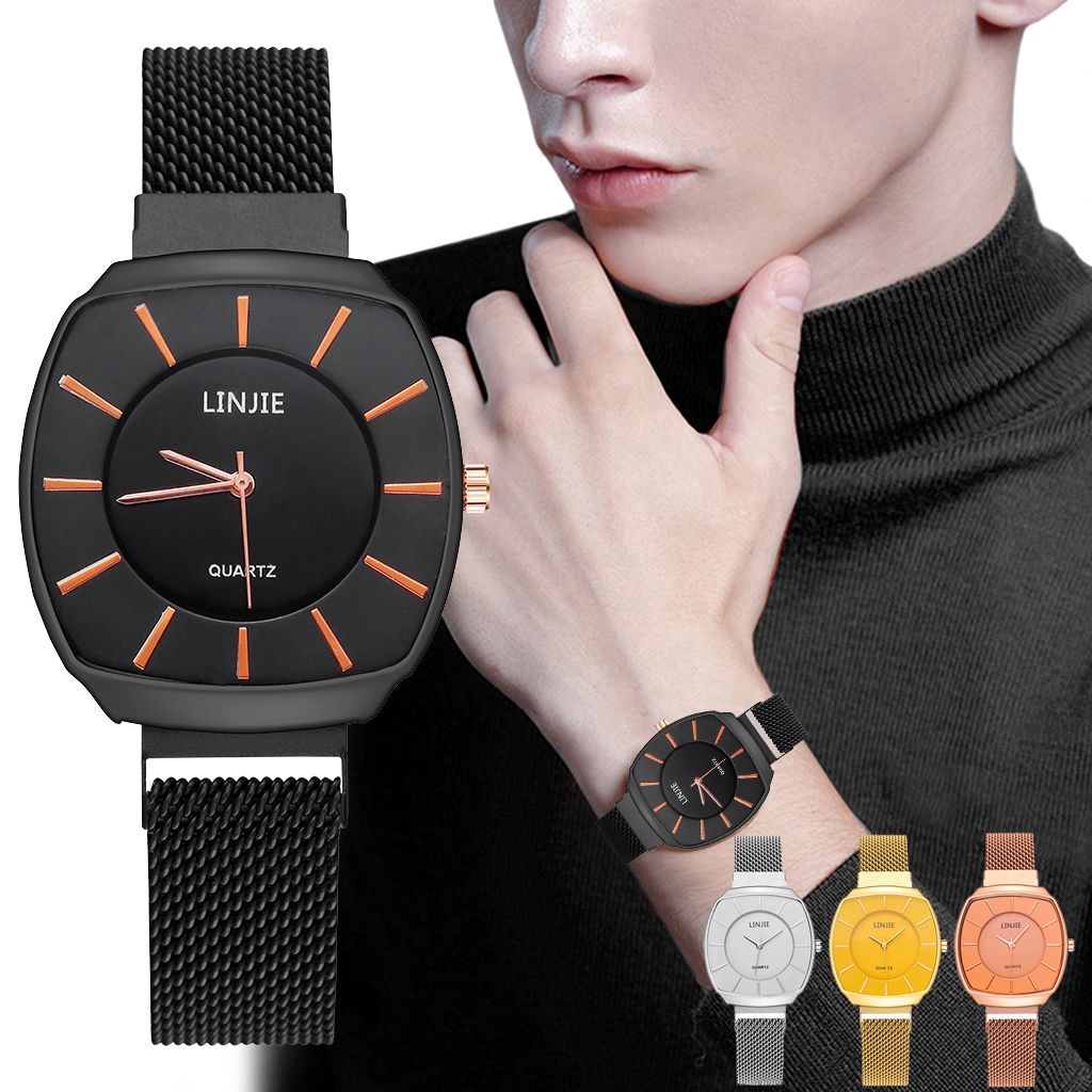 Đồng hồ quartz nam mặt vuông bằng thép không gỉ