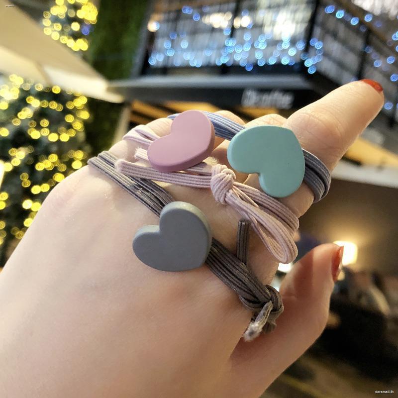 Dây thun buộc tóc cao su đính mặt trái tim xinh xắn thời trang