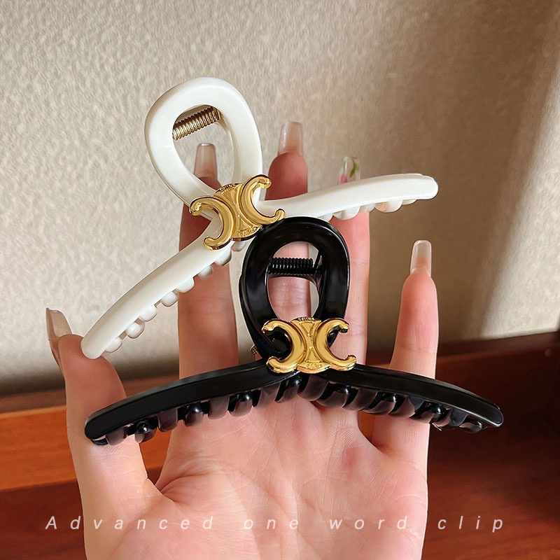 Kẹp Tóc Hình Cá Mập Màu Đen Phong Cách Retro 2022 Cho Nữ