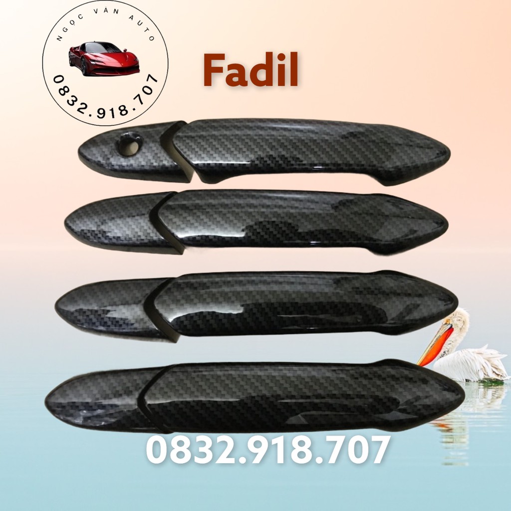 ốp tay nắm hõm cửa Fadil 2018 2019 2020 2021 Mẫu Carbon