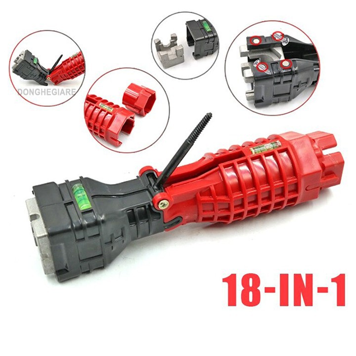 Cờ lê đa năng vặn ống nước góc hẹp 18 trong 1_ Dụng cụ tháo thay vòi dây cấp nước tuýp vặn mở ốc xi phông - DCG