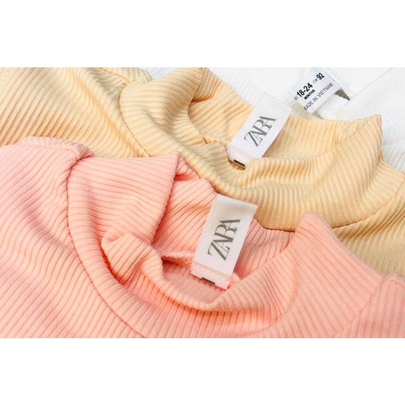 Áo giữ nhiệt cotton len tăm cổ 3cm cho bé