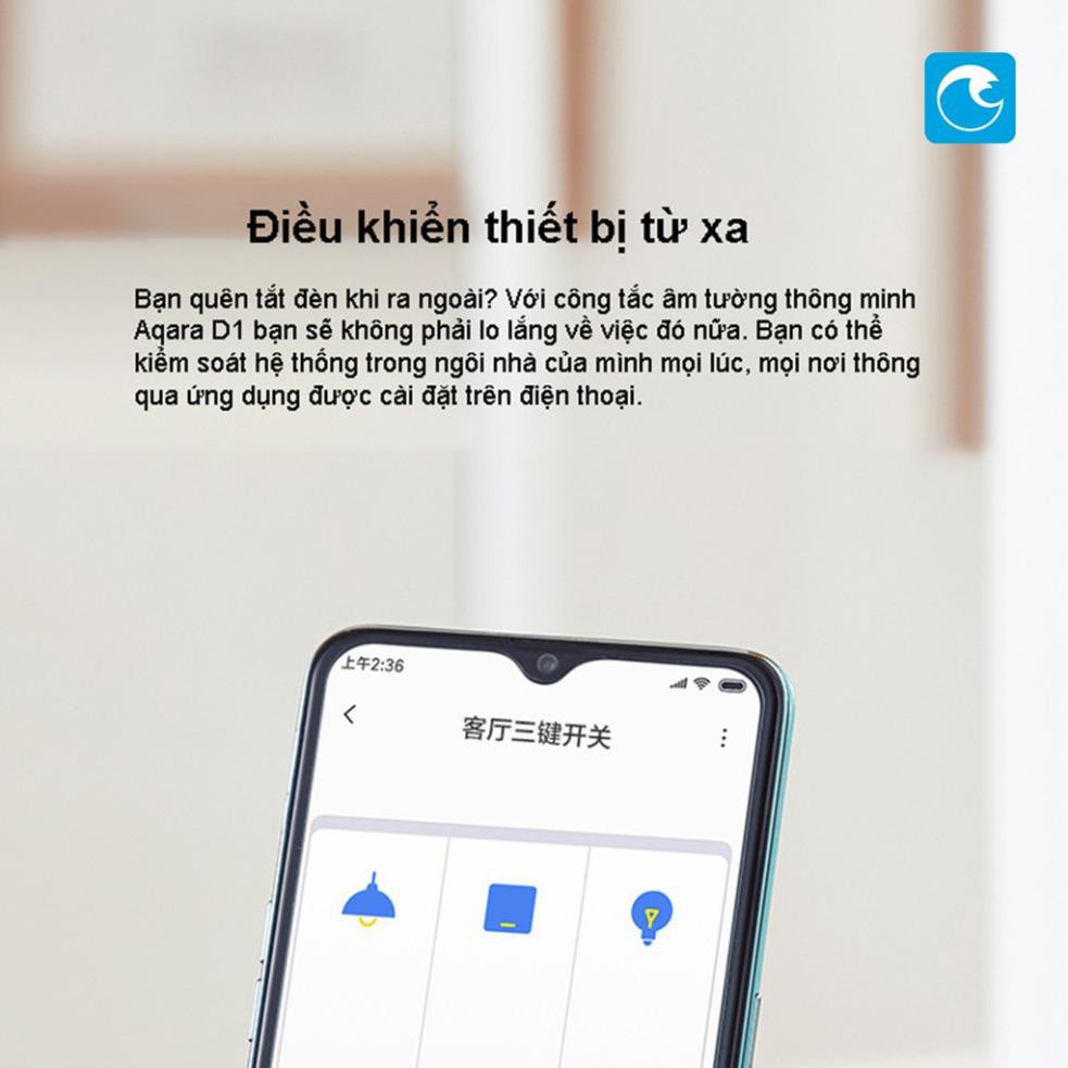 Công tắc thông minh âm tường Aqara D1 Zigbee - Không dây N - Một nút nhấn
