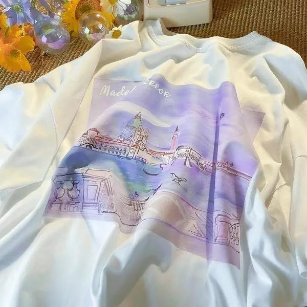 NRVP Áo thun tay ngắn cổ tròn thời trang mùa hè phong cách Hàn Quốc dành cho nữ 2022