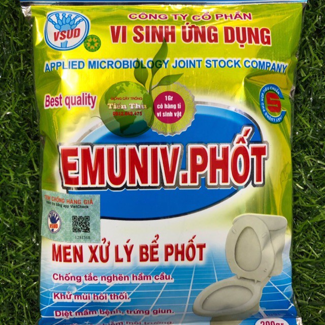 Men xử lý bể phốt EMUNIV.PHỐT (gói 200gr) XỬ LÝ MÙI HÔI BỒN CẦU938