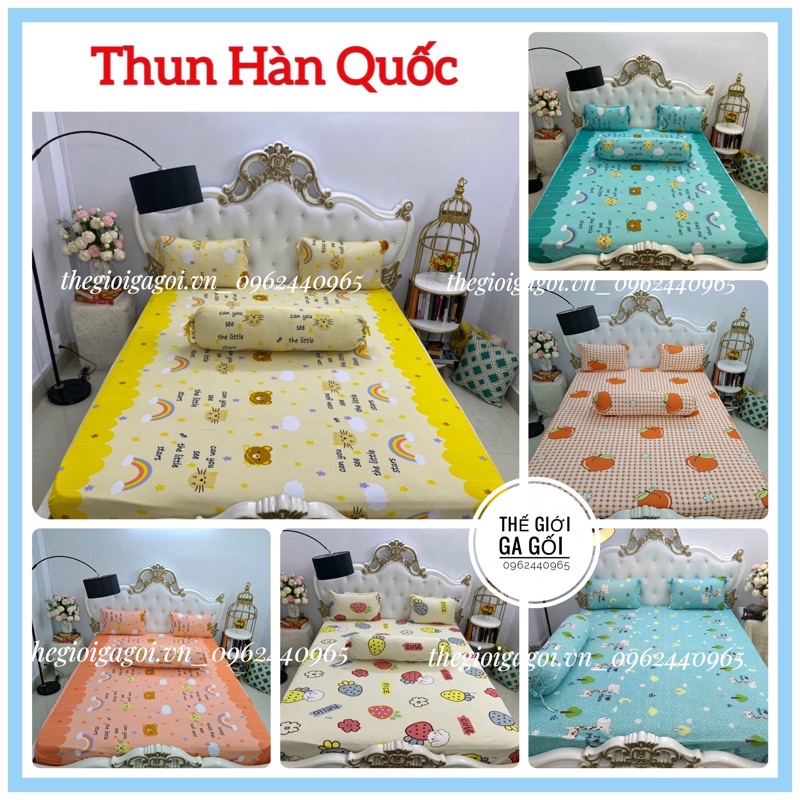 Bộ Drap Thun Lạnh Hàn Quốc 4 món kích thước 1m4 x 2m
