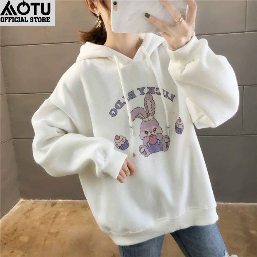 Áo Hoodie nữ có nón phối Tai Thỏ xinh xắn, siêu dễ thương KN03 | BigBuy360 - bigbuy360.vn