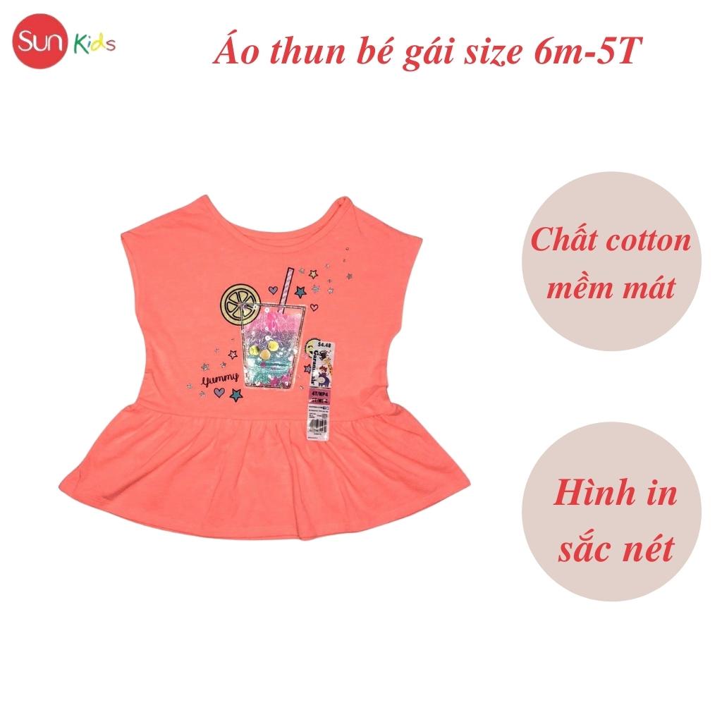 Áo thun bé gái xuất xin, áo phông bé gái chất cotton mềm mát, size 6m - 5 tuổi - SUNKIDS