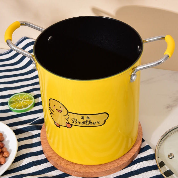 Nồi chiên ngập dầu mini vịt vàng (cao 18cm- kèm rổ inox)