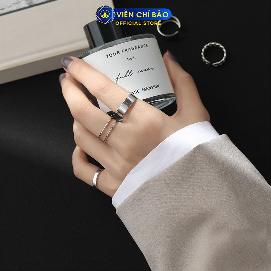 Nhẫn bạc nữ bản trơn free size chất liệu bạc 925thời trang phụ kiện trang sức nữ Viễn Chí Bảo N000273