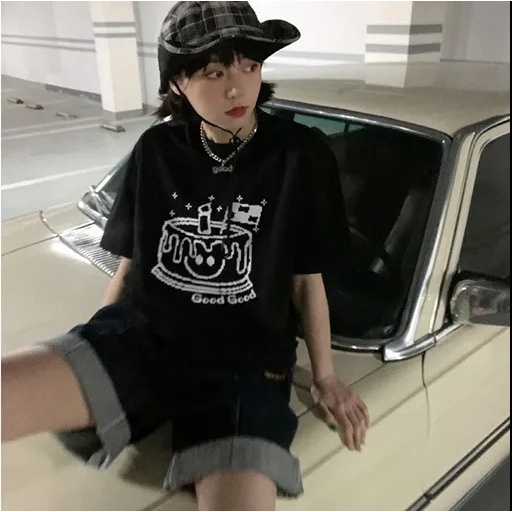 NRVP Áo Thun 100% Cotton Dáng Rộng Thời Trang Hàn Quốc Cho Nữ